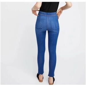 Free People Raw Hem High Rise Jegging Dark Blue Womens Size 30